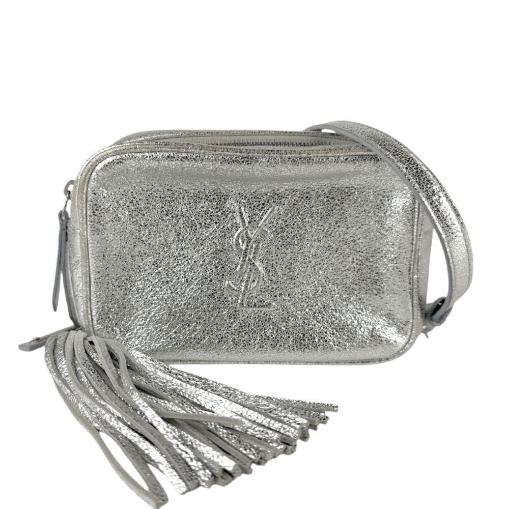 Saint Laurent Waist Bag Leather Silver